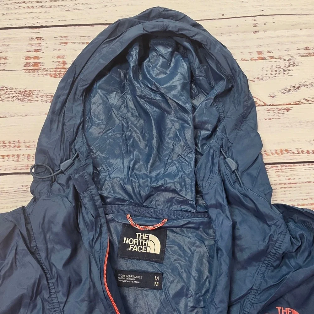 The North Face Windbreaker Anorak Womens Medium Pink Blue Excellent WindWall Zip